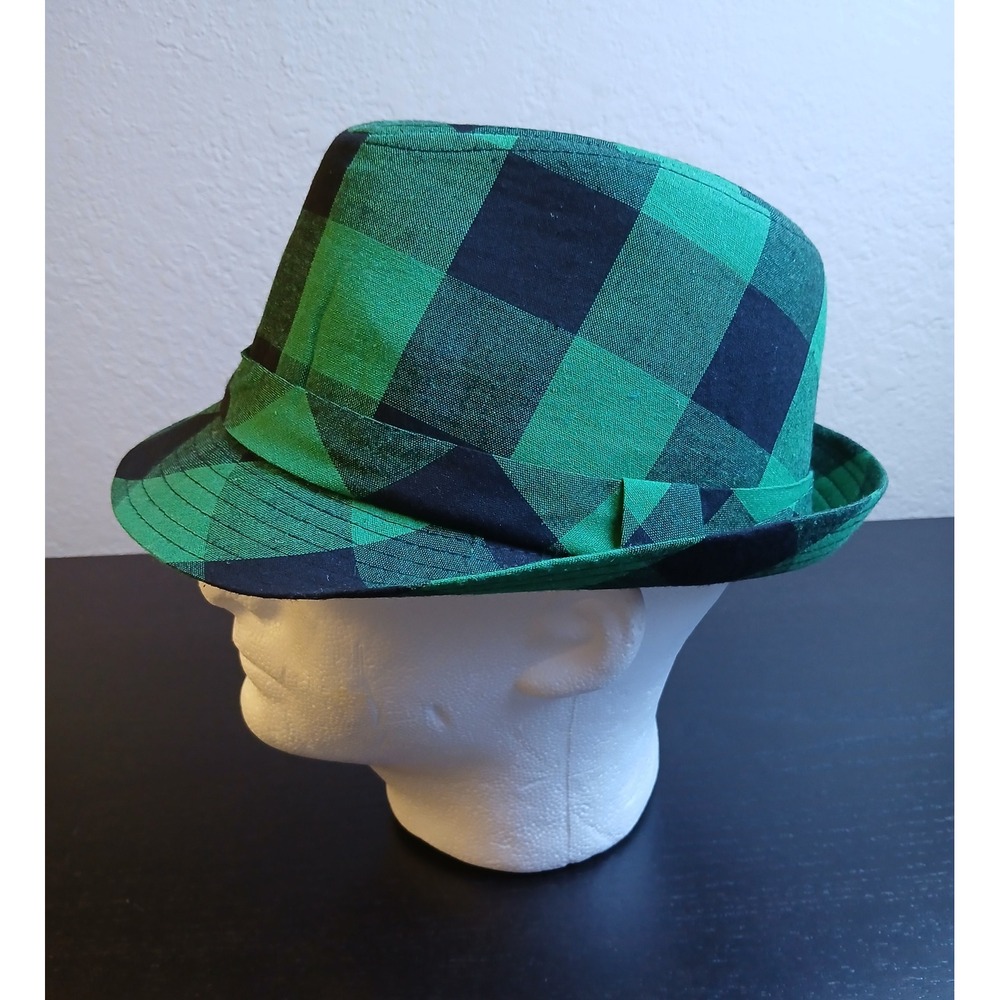 Gertex Green Black Buffalo Plaid Fedora Hat One Size Fits Most G21C2001 Mens - Picture 2 of 7
